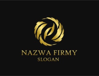 Projekt graficzny logo dla firmy online złote pióra 
